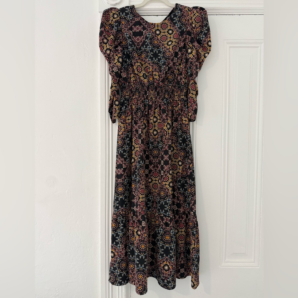 Wayf Abstract Floral Maxi Dress - Black and Pink - Picture 1 of 10